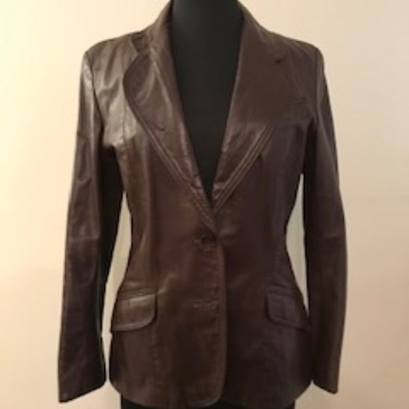 BEAUTIFUL 100% LEATHER Blazer - Picture 1 of 4